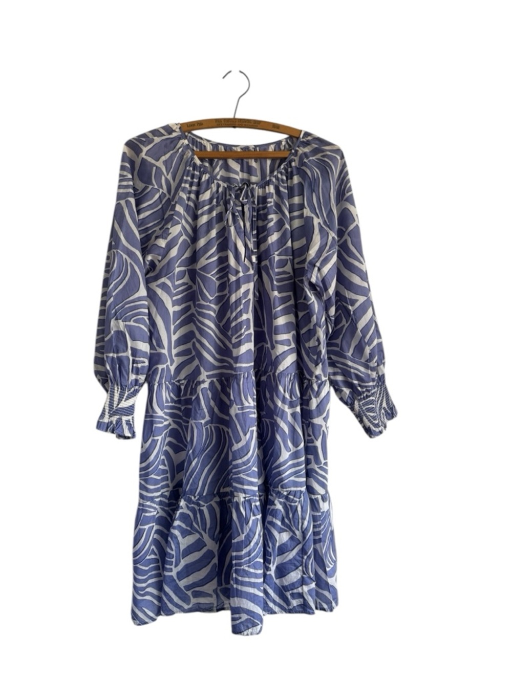 Rails Sia Dress in Isle Waves Tiered Balloon Sleeves Partially Lined Cotton XL - Picture 3 of 15